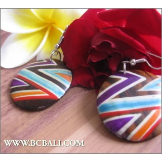 Bali Colored Wood Earrings Fashion